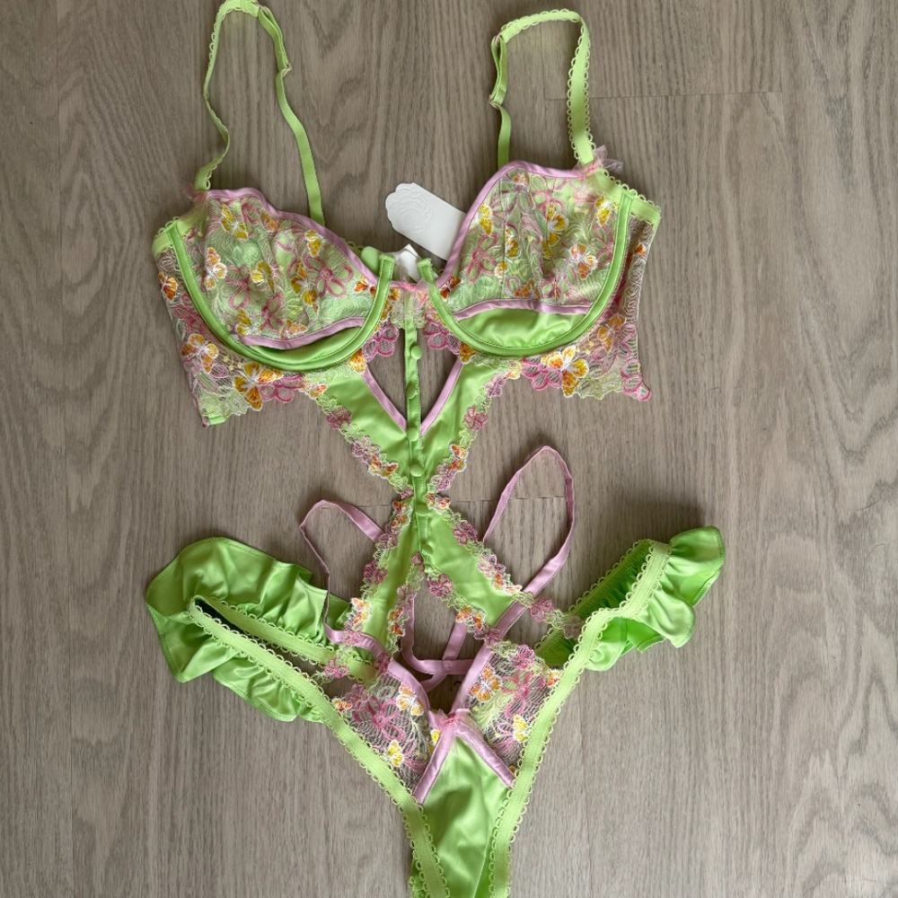 For Love & Lemons X Victoria's Secret Sunset Butterfly Teddy LIMITED EDITION